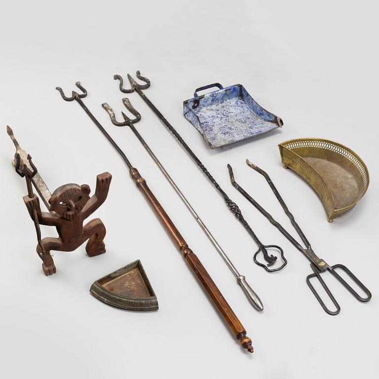 FIRE UTENSILS, 7 parts, 19th / 20th century.