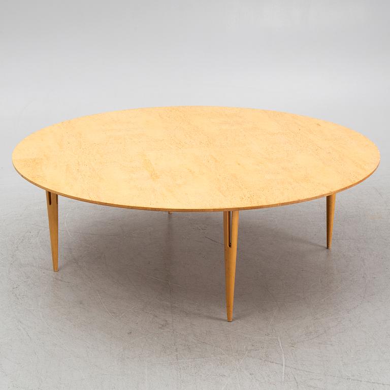 Bruno Mathsson, a birch burr table, Mathsson International, Värnamo, second half of the 20th century.