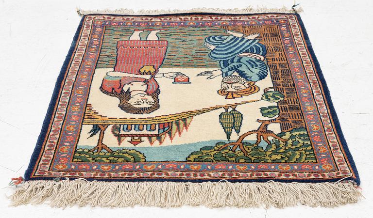 Rug, Keshan, Keshan, Dabir, approx. 64 x 54 cm.