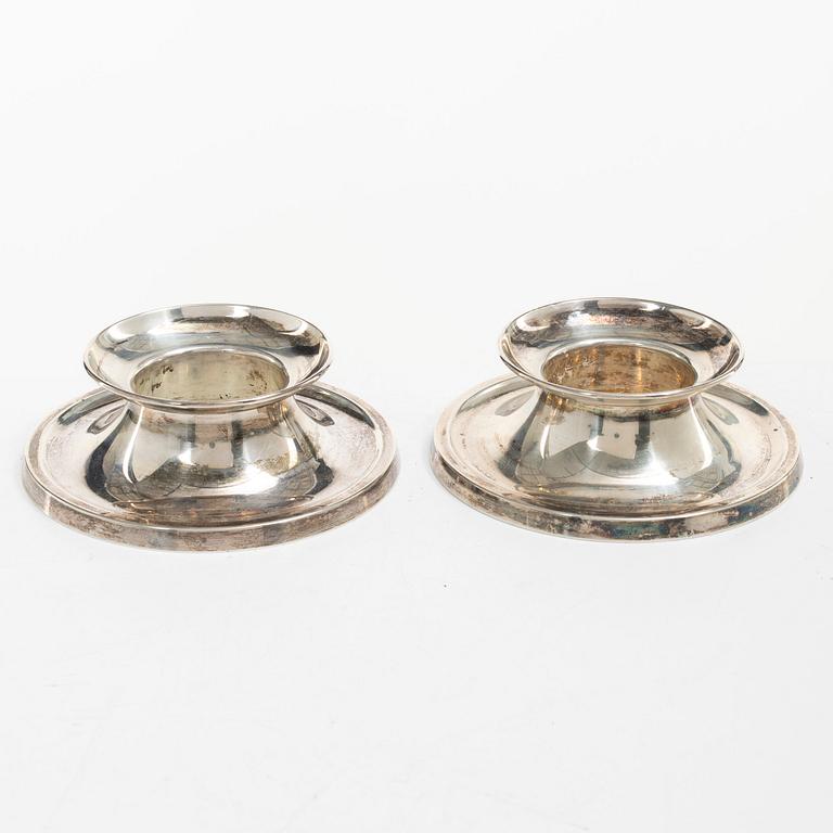 David Andersen, ljusstakar, ett par, silver, Norge, 1900-talets första hälft.