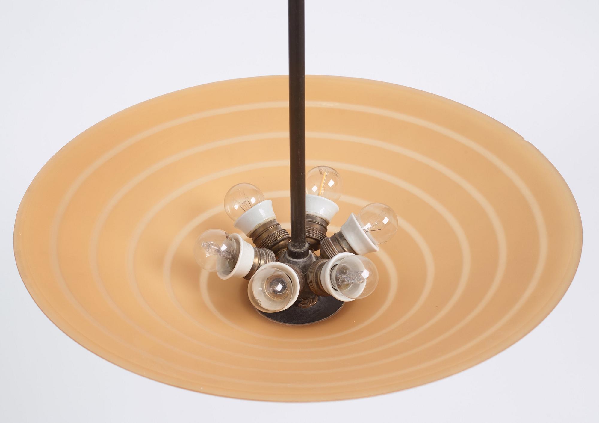 Edward Hald, a ceiling lamp, Orrefors, 1930s.