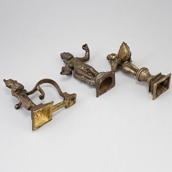 GUDOMAR, fem stycken, brons. Indien, tidigt 1900-tal.