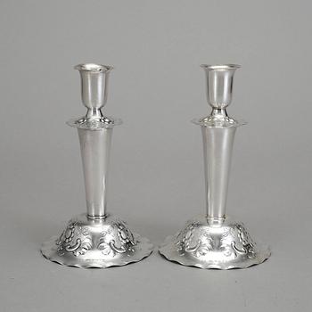 LJUSSTAKAR, ett par, silver, GAB, Stockholm, 1947. Vikt 205 g.
