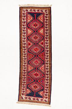 A semi-antique Meshkin runner, c. 356 x 123 cm.