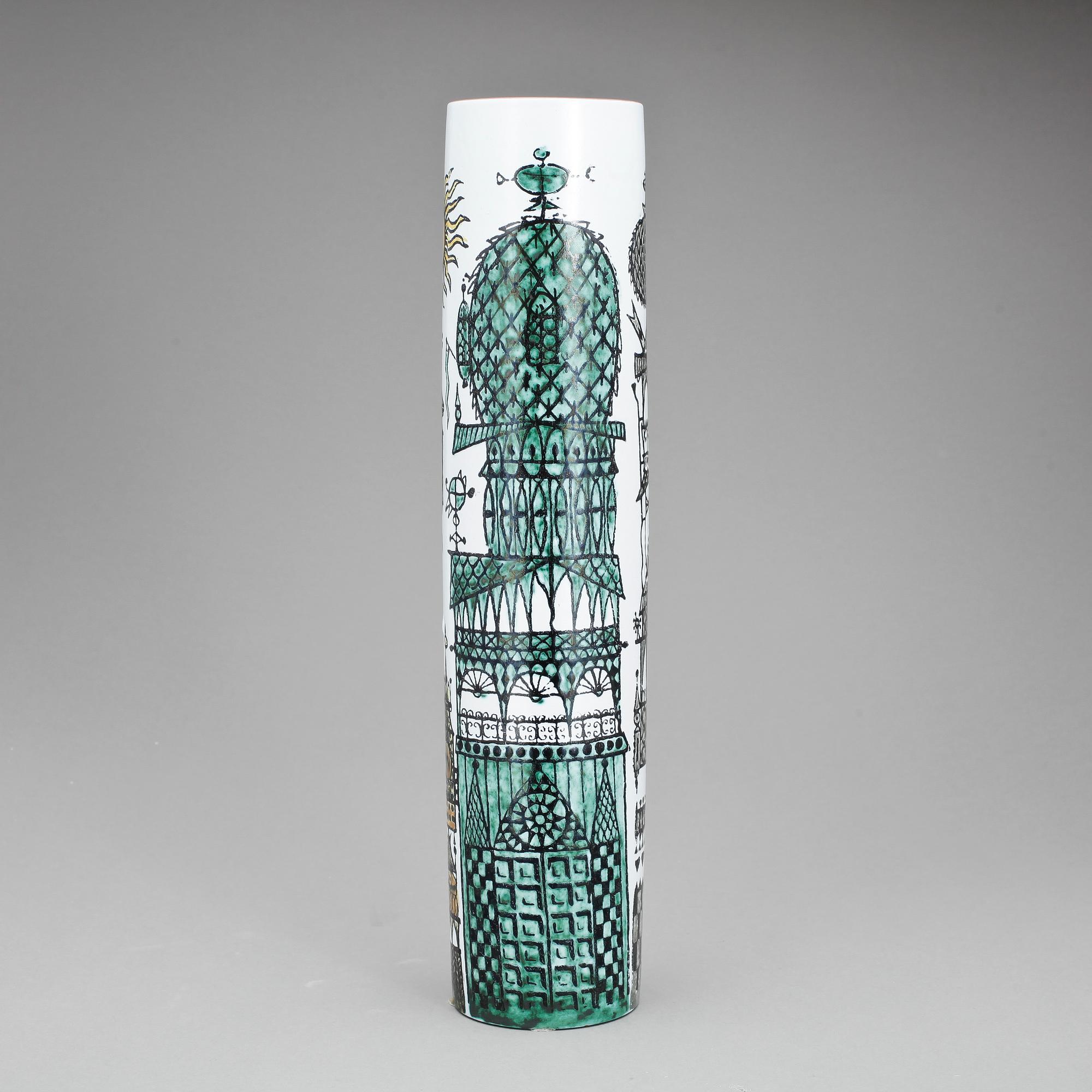 VAS, fajans, "Karneval", Stig Lindberg, Gustavsberg, studiohanden, 1900-talets andra hälft.