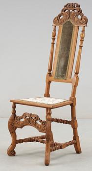 STOL, sk. Crown chair, barockstil, 1800-tal.