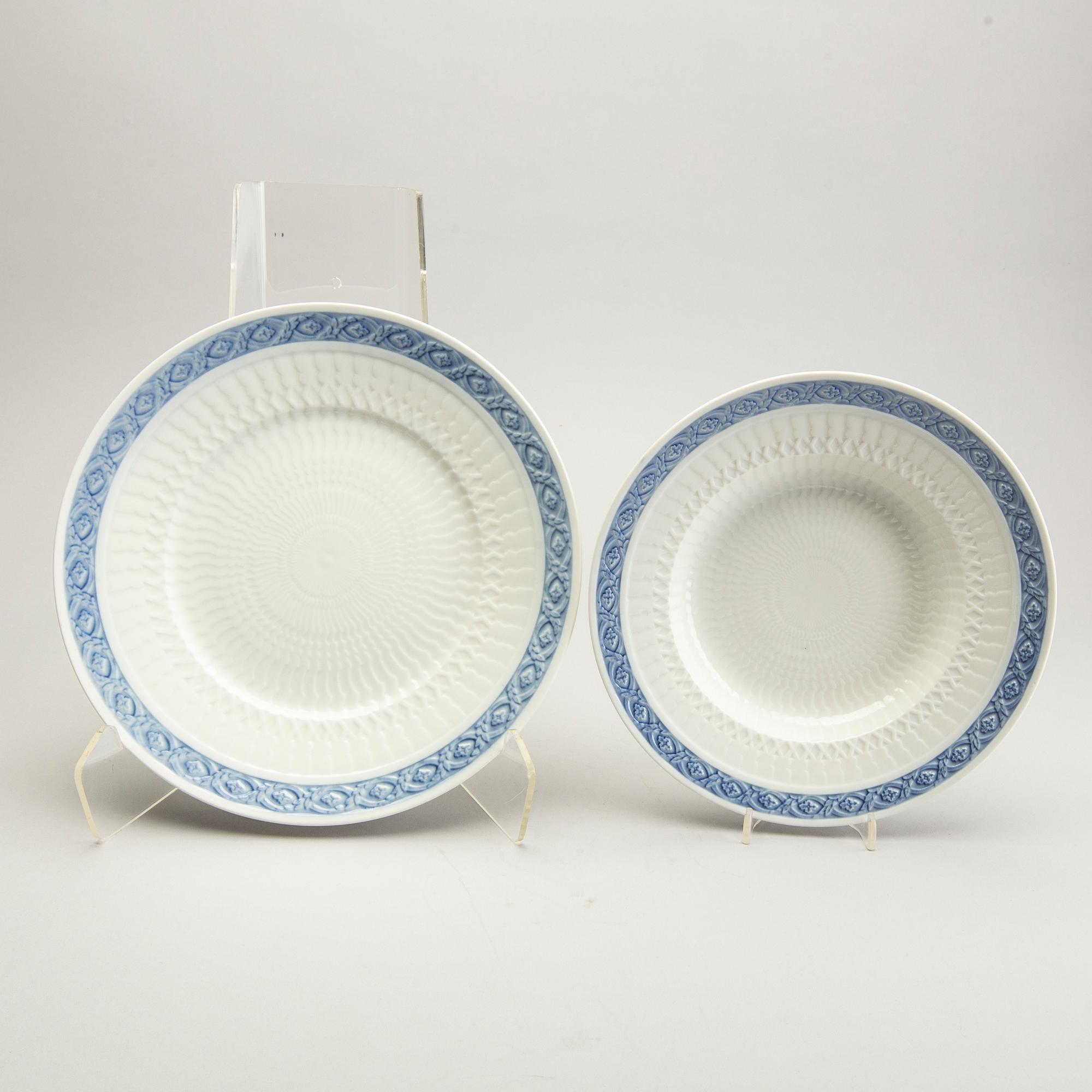 Arnold Krog servis 42 dlr "Blå vifte" Royal Copenhagen Danmark porslin 1900-talets andra hälft.