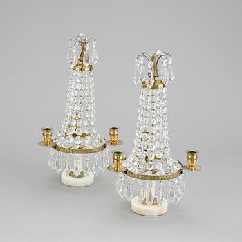 BORDSLYSTRAR, ett par, gustaviansk stil, 1900-talets mitt.