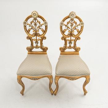 Chairs, 1 pair, Rococo style, first half of the 20th century.