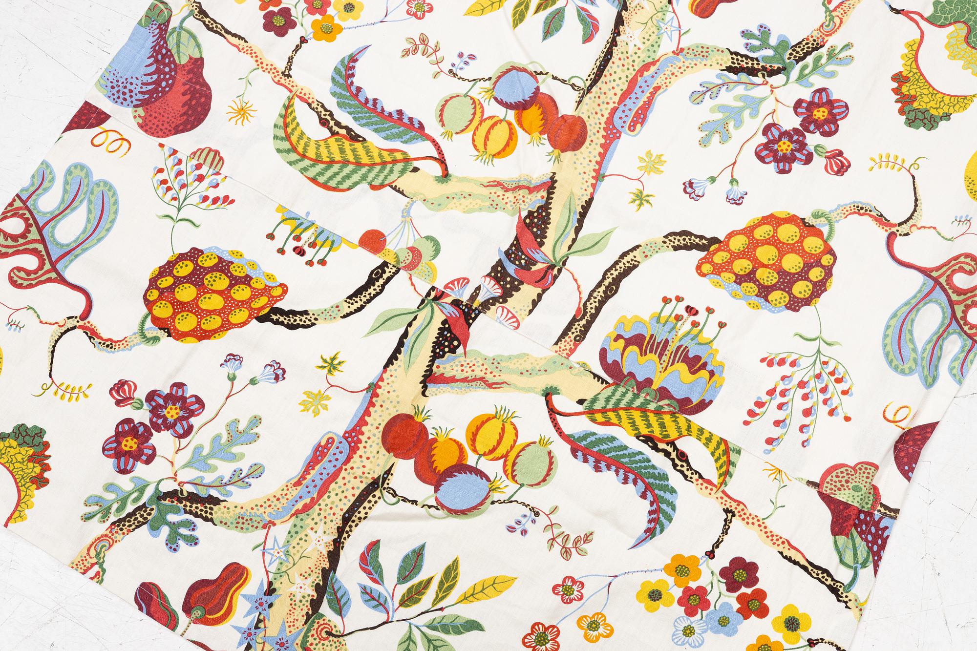 Josef Frank, a 'Vegetable Tree' curtain, Svenskt Tenn.