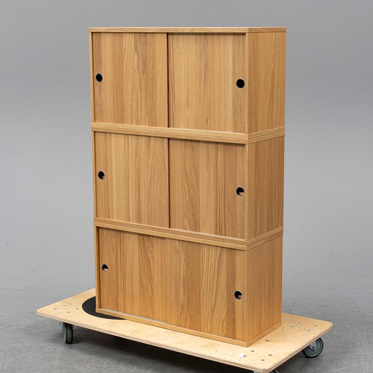 NILS STRINNING, 3 oak 'String' cabinets.