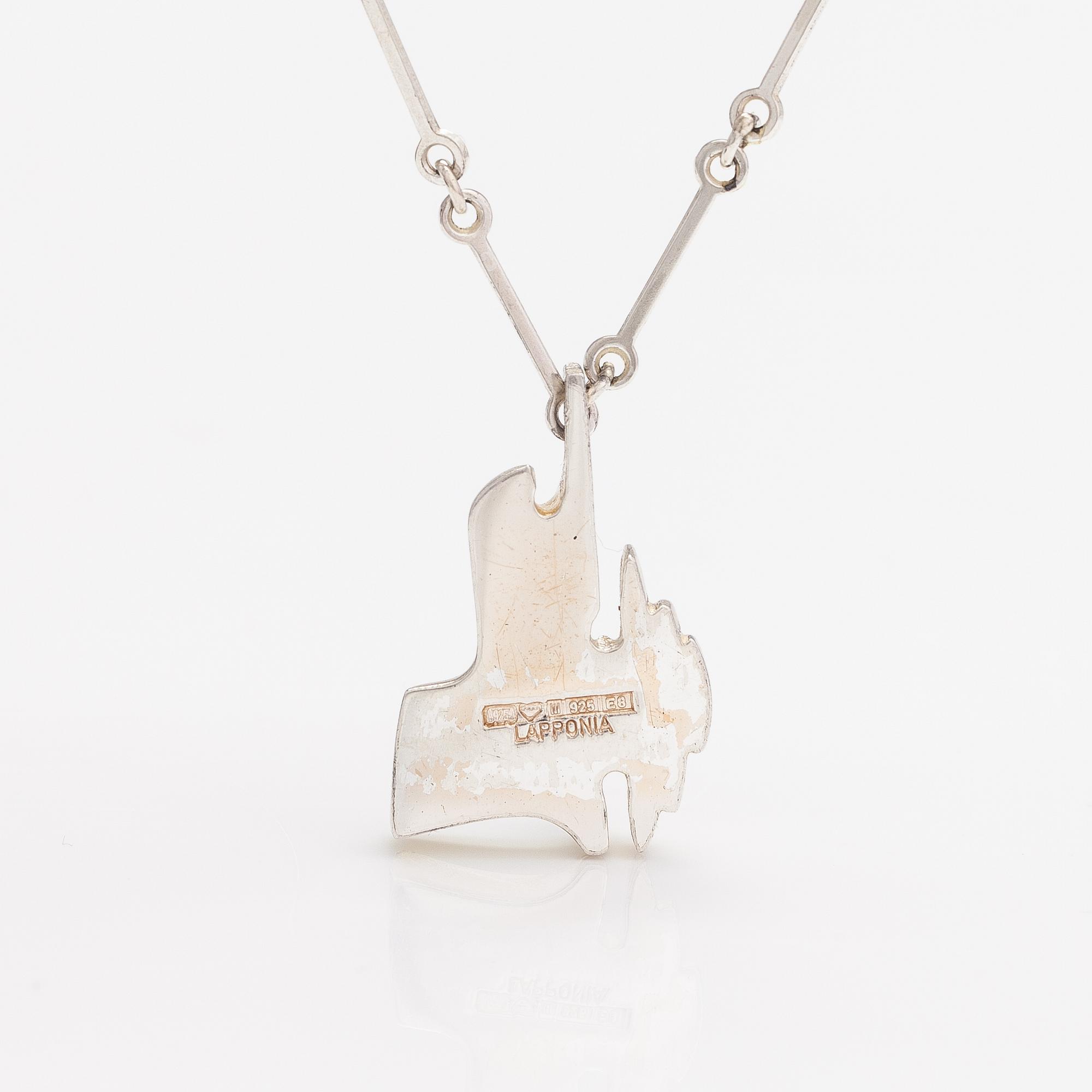A sterling silver neckalce. Lapponia 1982.