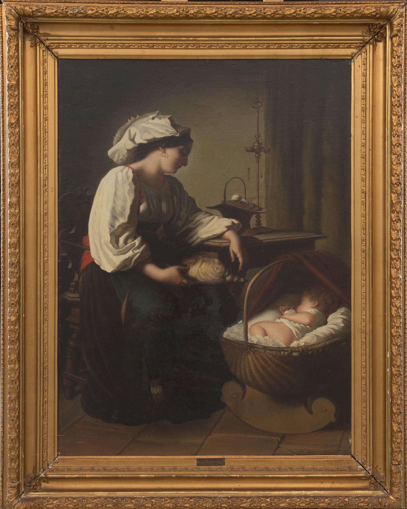 CARL PLAGEMAN, tillskriven, duk uppklistrad på pannå.