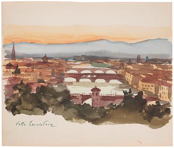 807. Lotte Laserstein, City view with bridges, Italy.