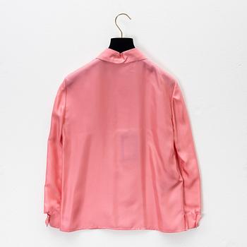 Prada, a pink silk blouse, size 36.