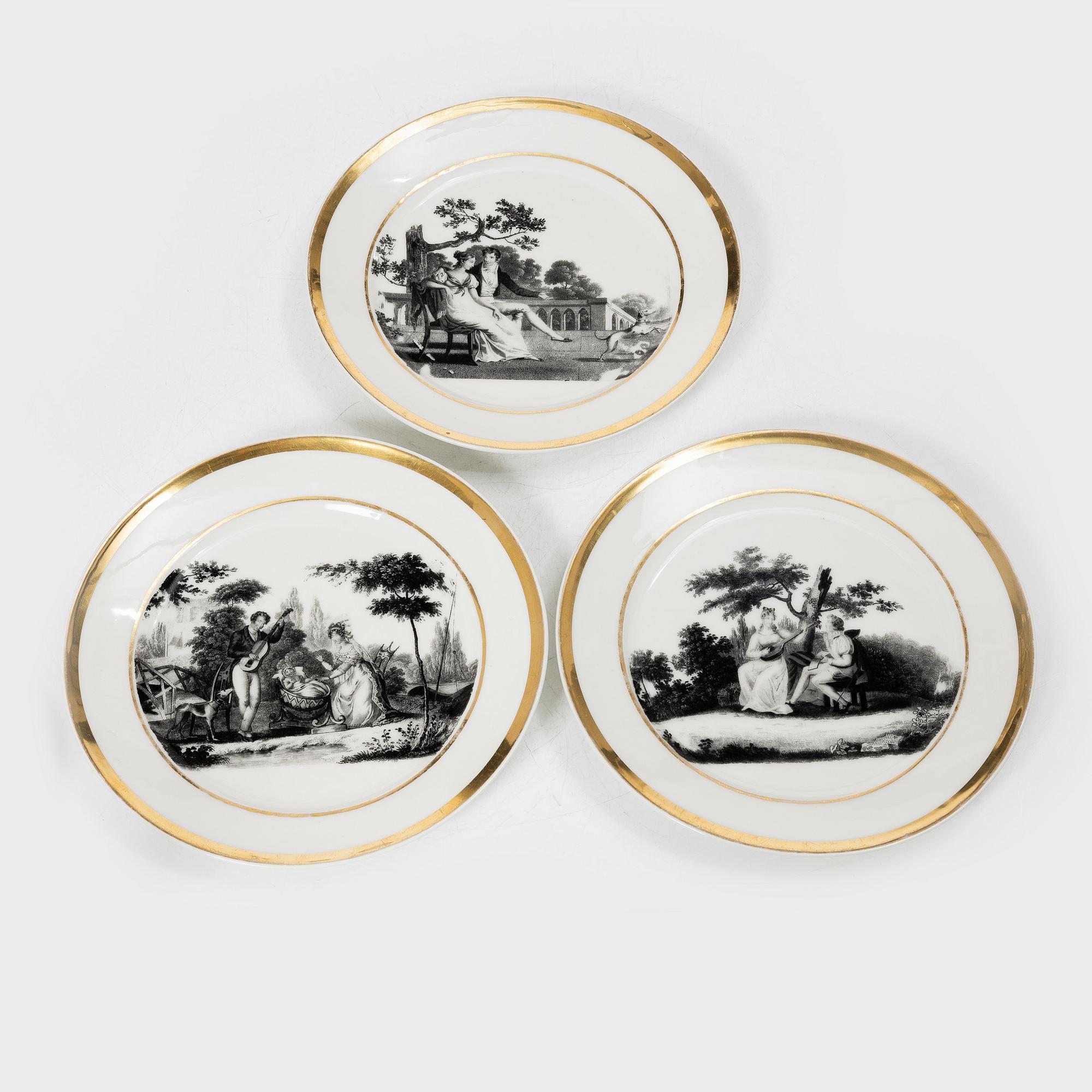 Service pieces, 15 pcs, Empire, first half of the 19th century.