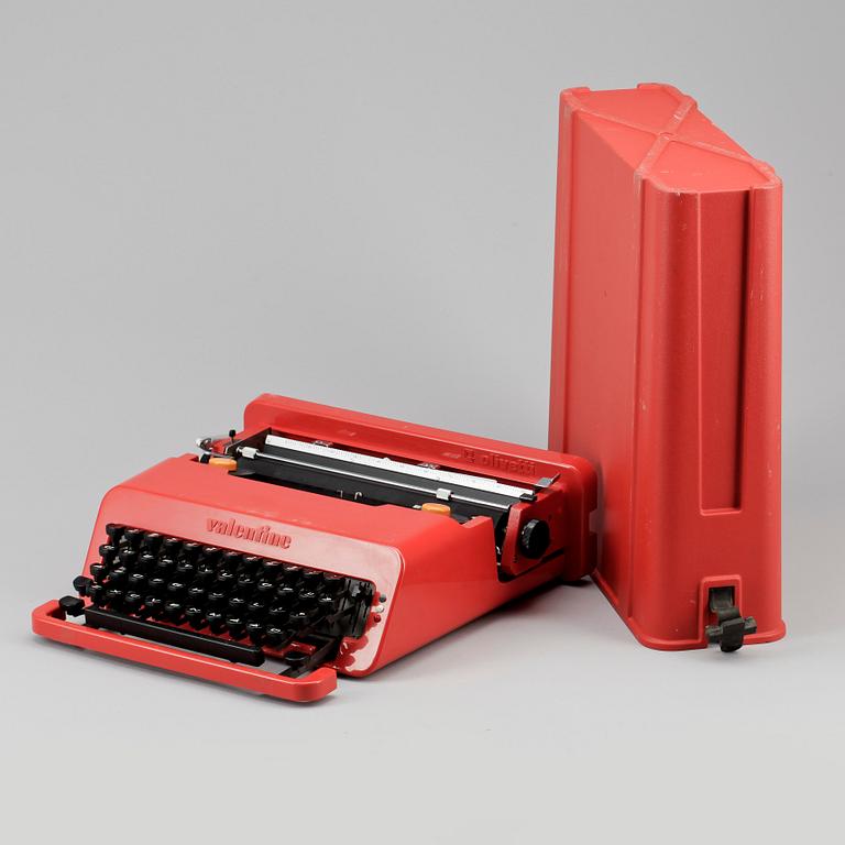 SKRIVMASKIN, "Valentine", Perry King samt Ettore Sottsass, Olivetti, 1900-tal.