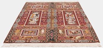 Matta, Isfahan, centrala Persien, part silk, signerad, ca 270 x 185 cm.