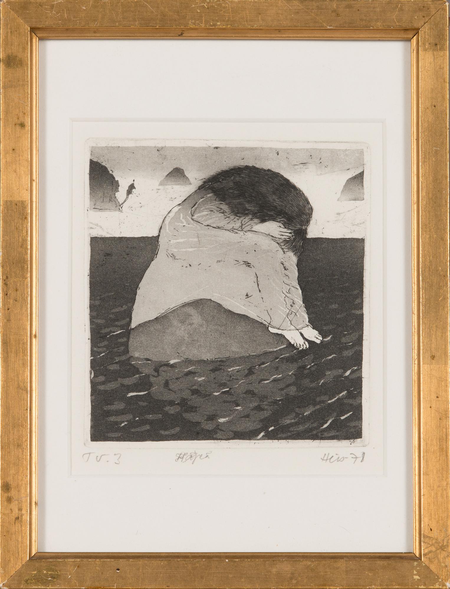 Outi Heiskanen, etching, signed and dated -78, marked TV. 3.
