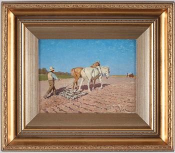 Gustaf Ankarcrona, "Markplöjning" (Plowing the fields).