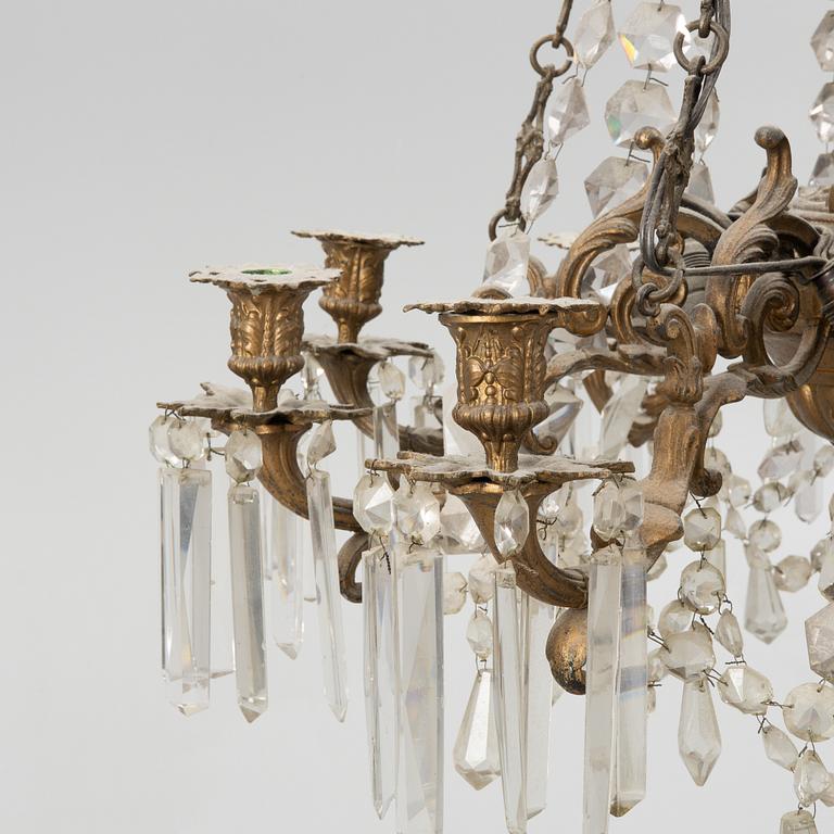 A chandelier, late 19th century.