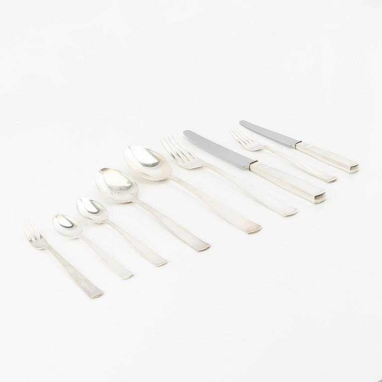 Jacob Ängman, bestick 88 delar, silver, "Rosenholm", GAB, Eskilstuna, 1950/70-tal.