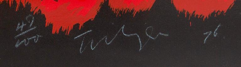 William Tillyer, silk screen print signerat 76 47/100.