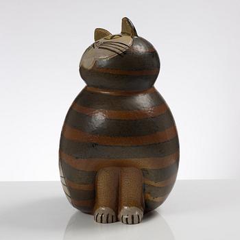 Lisa Larson, skulptur, "Maxikatt", stengods, ur serien "Stora Zoo", Gustavsberg.