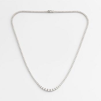 Collier, rivière, med briljantslipade diamanter.