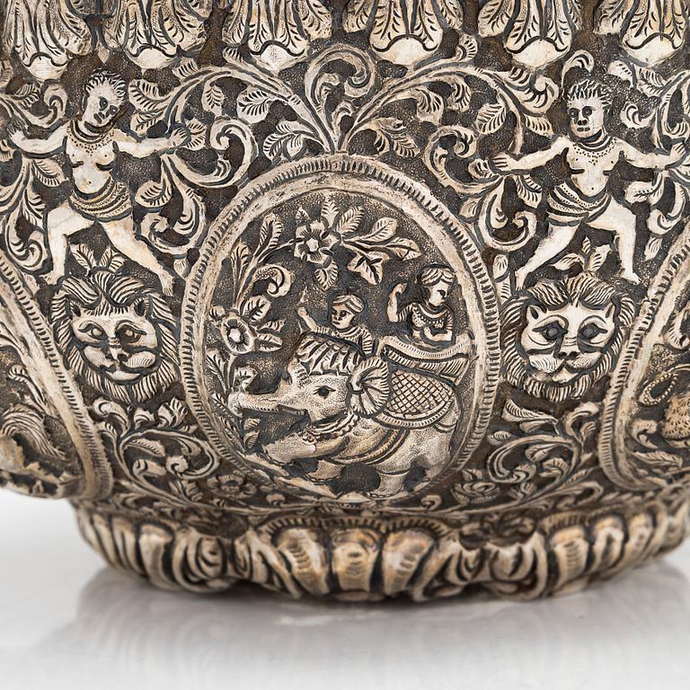 Skål, silver, Indien/ Sri Lanka, möjl. tidigt 1900-tal.