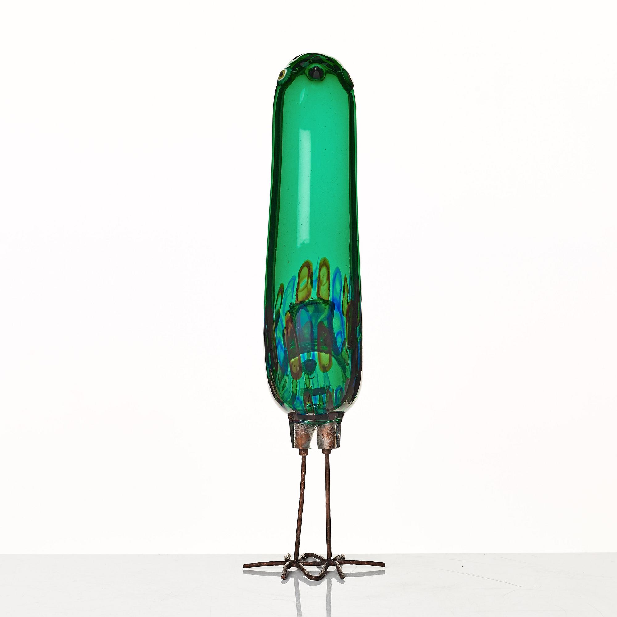 Alessandro Pianon, skulptur, fågel, "Pulcino", Vistosi, Murano, Italien 1960-tal.