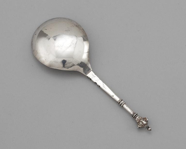 SKED, silver, med dubbel kerubknopp, omärkt, Sverige 1700-taltes slut/1800-talets början.
