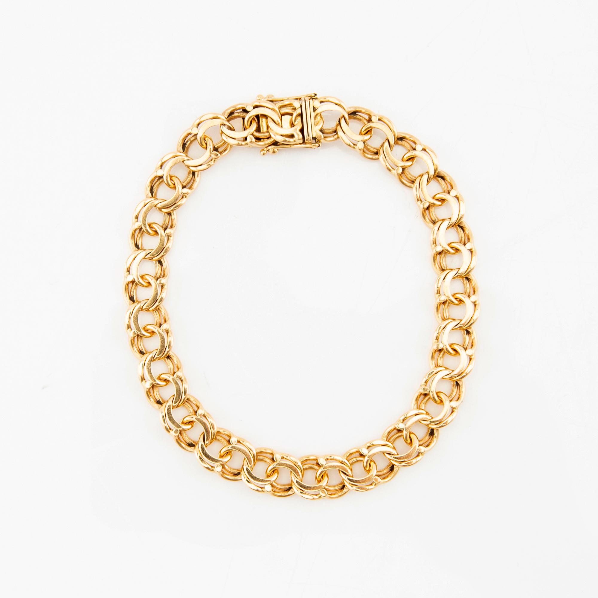 Bismarck link bracelet, 18K gold.