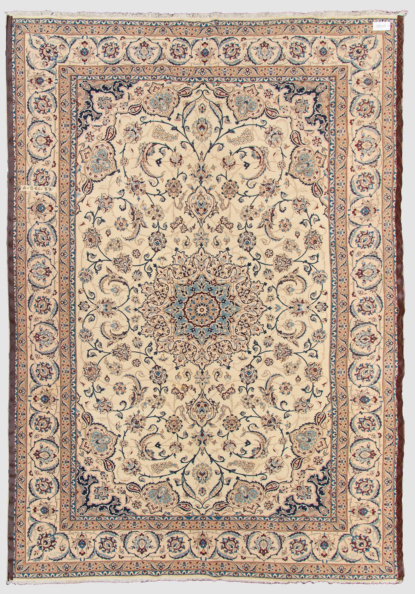 A carpet, Nain, part silk S.K 9LAA. Circa 352x248 cm.