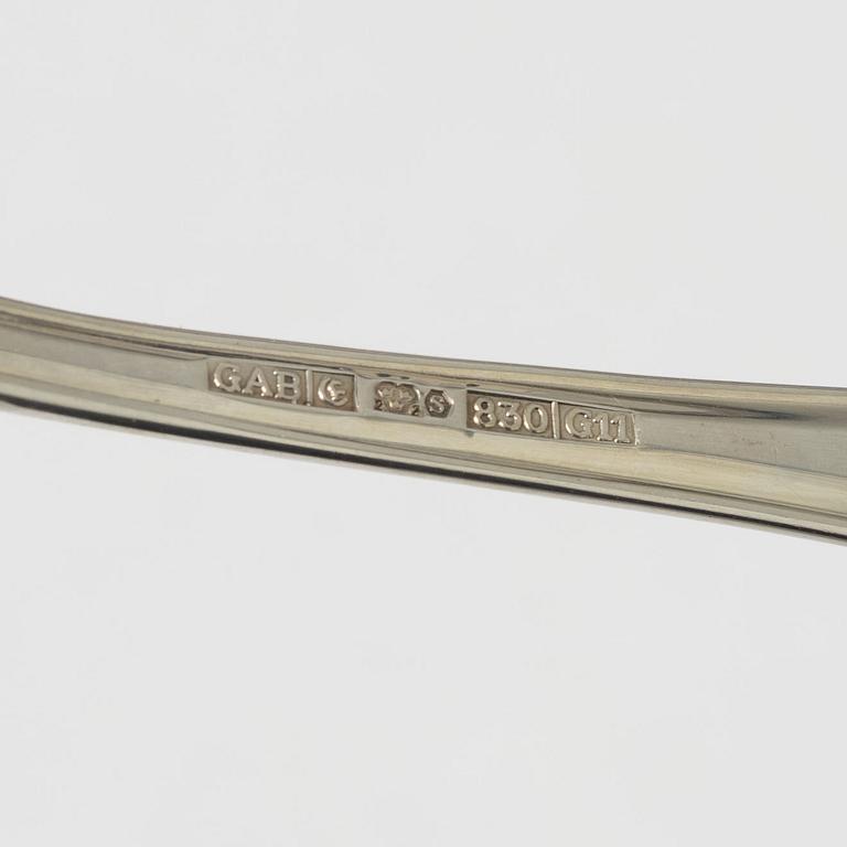 Bestickservis, 24 delar, silver, modell "Svensk rund", GAB, Eskilstuna, 2003-2005.