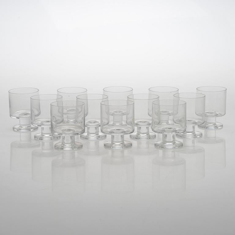 Timo Sarpaneva, set of 12 'Triennale' drinking glasses for Iittala. In production. 1996 - 1997.