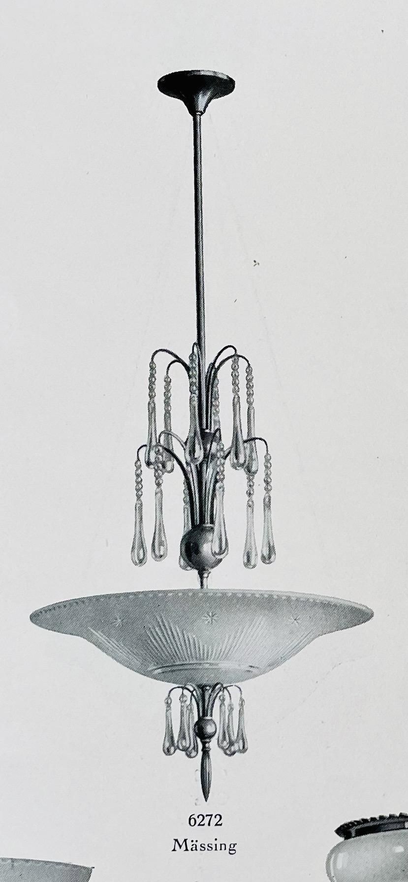 Harald Notini, taklampa, modell "6272", Arvid Böhlmarks Lampfabrik, 1920-30-tal.