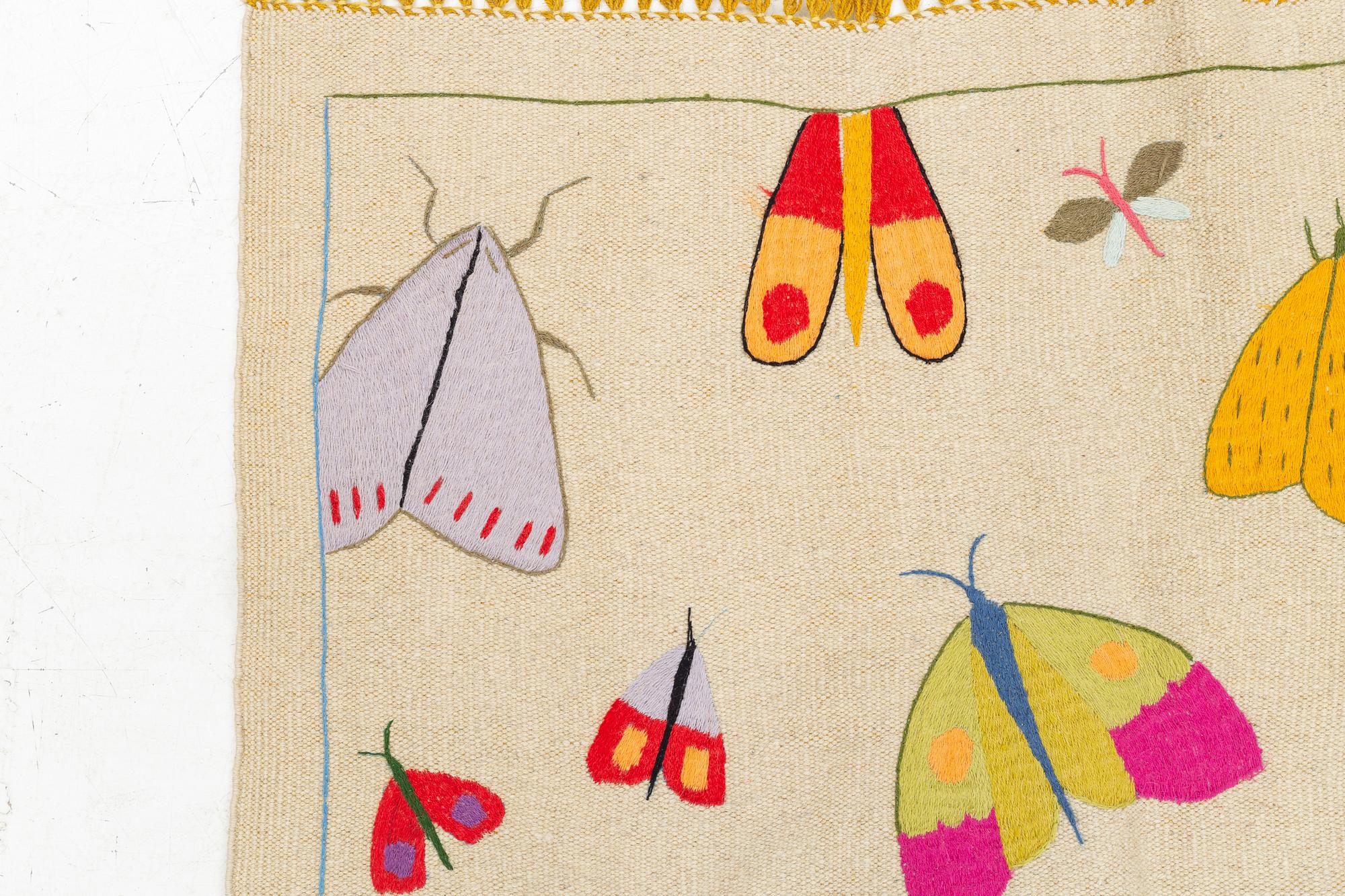 Matta, kelim, handbroderad, ca 178 x 122 cm.