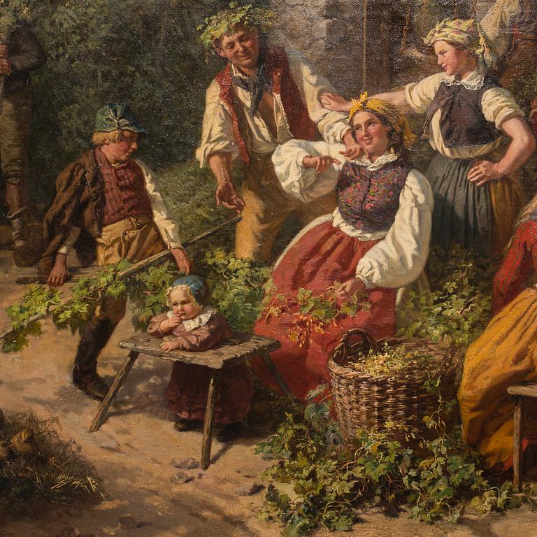 Josef Wilhelm Wallander, "Humleskörd i Askarboda, Österåker".