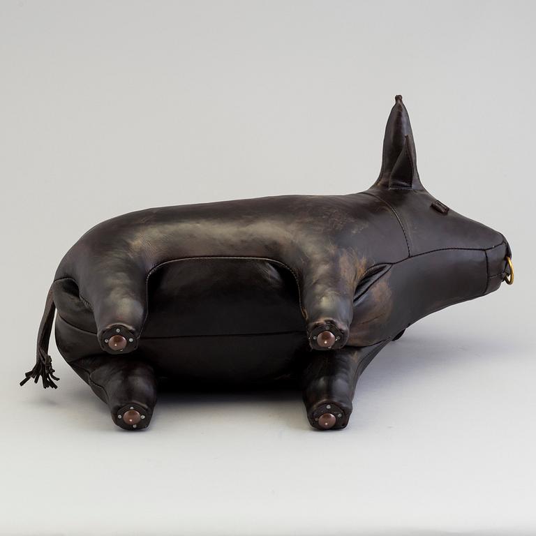 DIMITRI OMERSA & CO, a leather stool in the shape of a bull.