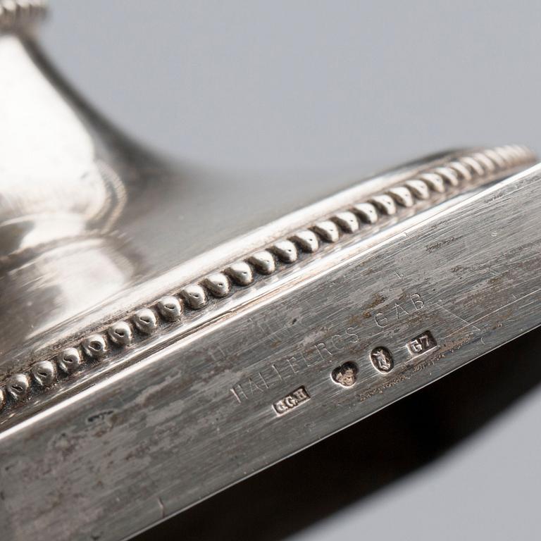 KAFFESERVIS, 3 delar, CG Hallberg, Stockholm, 1909, silver, vikt 1280 g.