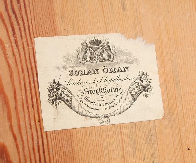 SPELBORD, empire, av Johan Öman (mästare i Stockholm 1815-1833), 1800-talets första hälft.