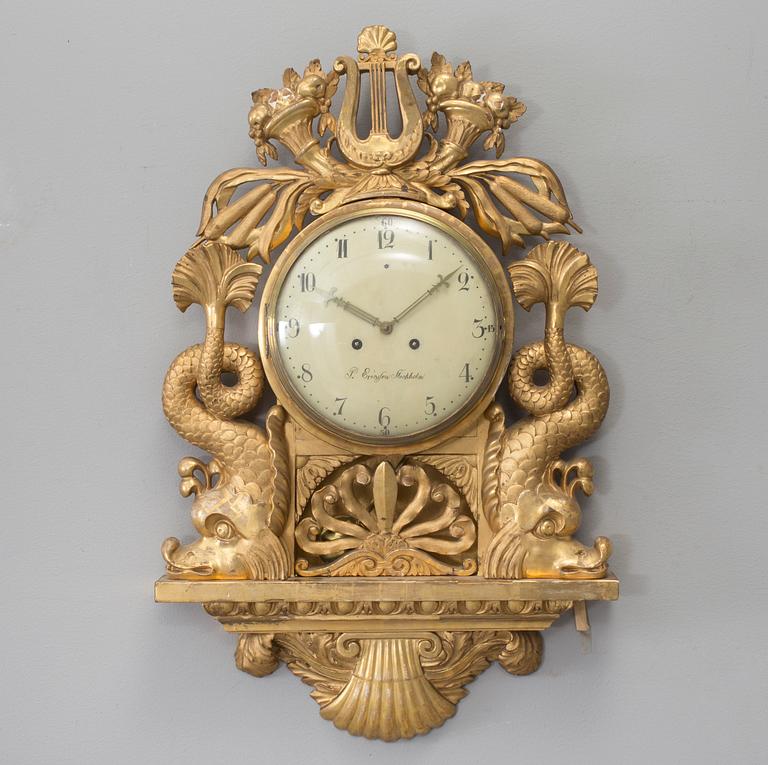 VÄGGPENDYL, empire, Peter Ericsson Stockholm(verksam 1820-46).