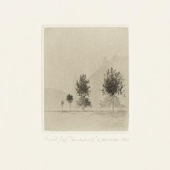 Gunnar Norrman, Drypoint engravings, 9, signed and numbered.
