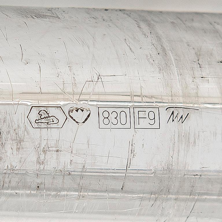 Tapio Wirkkala, a 'Nonstop' silver candelabrum, TW 432, numbered 74/90, for Kultakeskus, Hämeenlinna 2007.