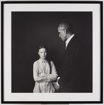 Max Modén, "Greta Thunberg and Barack Obama at the Grand Hotel", 2019.