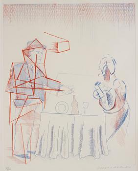 926. David Hockney, "Figure with Still Life", from: "The Blue Guitar".