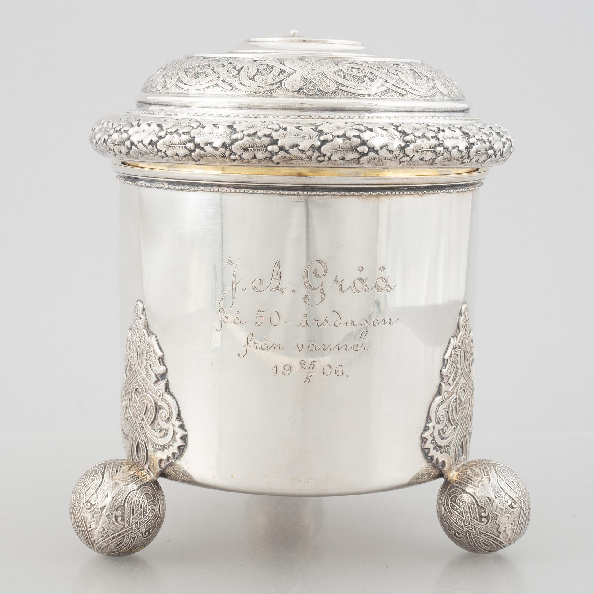 A Swedish 20th century silver tankard, mark of Gustaf Möllenborg - Carl Teodor Féron, Stockholm 1905.