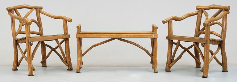 TRÄDGÅRDSMÖBEL, 5 delar, 1900-tal.