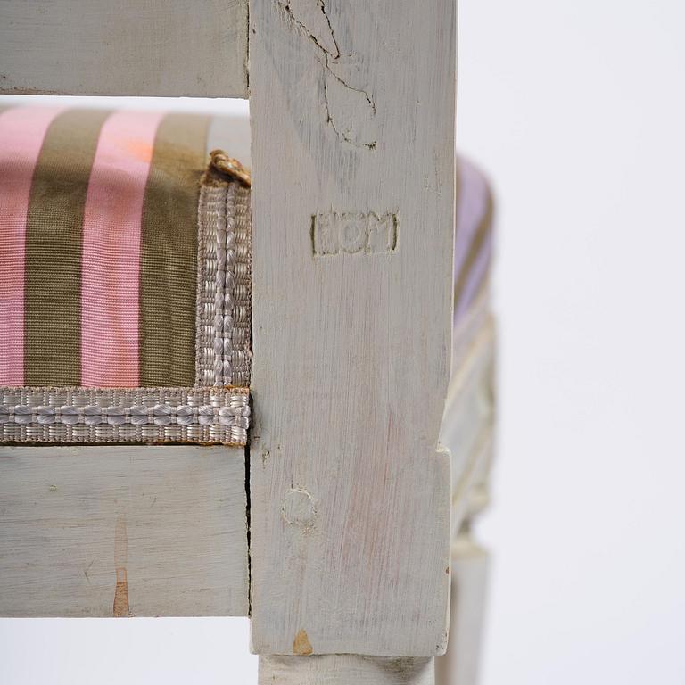 A set of ten Gustavian chairs by E. Öhrmark (master in Stockholm 1777-1813).